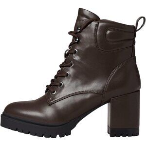 Aerosoles Esen Brown Lace Up Ankle Combat Boots Size 9  Faux Leather  $165 New